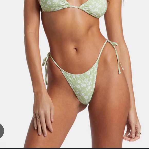 Billabong Other - Billabong Wild West Ditsy Tie Side Bikini Bottoms in Willow Size L